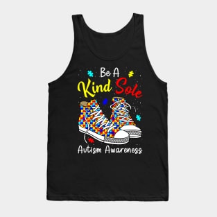 Be A Kind Sole Autism Awareness Rainbow Trendy Puzzle Shoes Tank Top